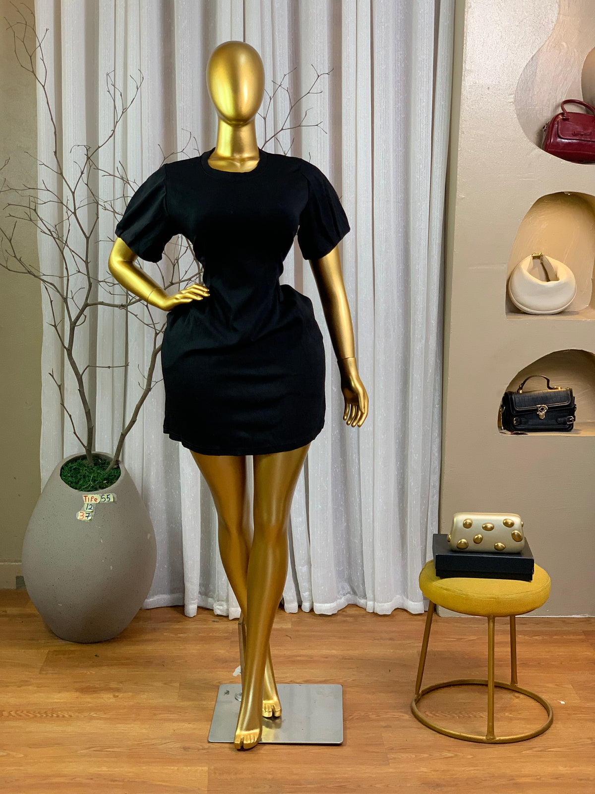 TIFE55 SIZE12 black DRESS Length37