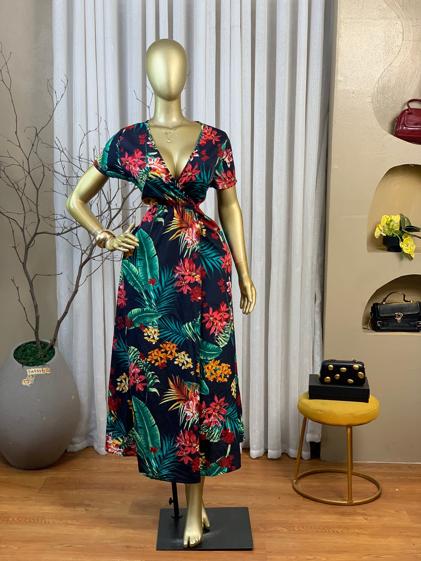 SASSY65 SIZE12 Floral DRESS Length57