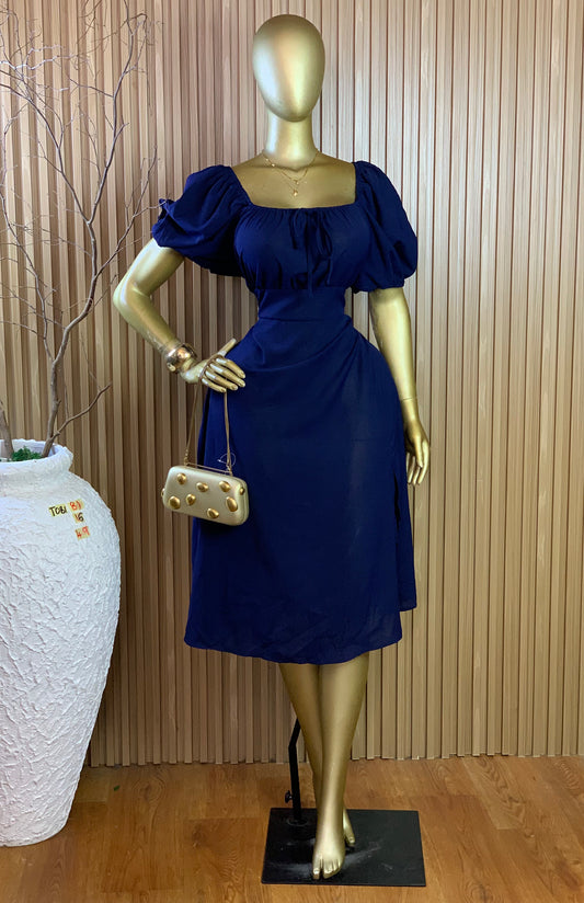 TOBI81 SIZE16 Length49 navy blue dress