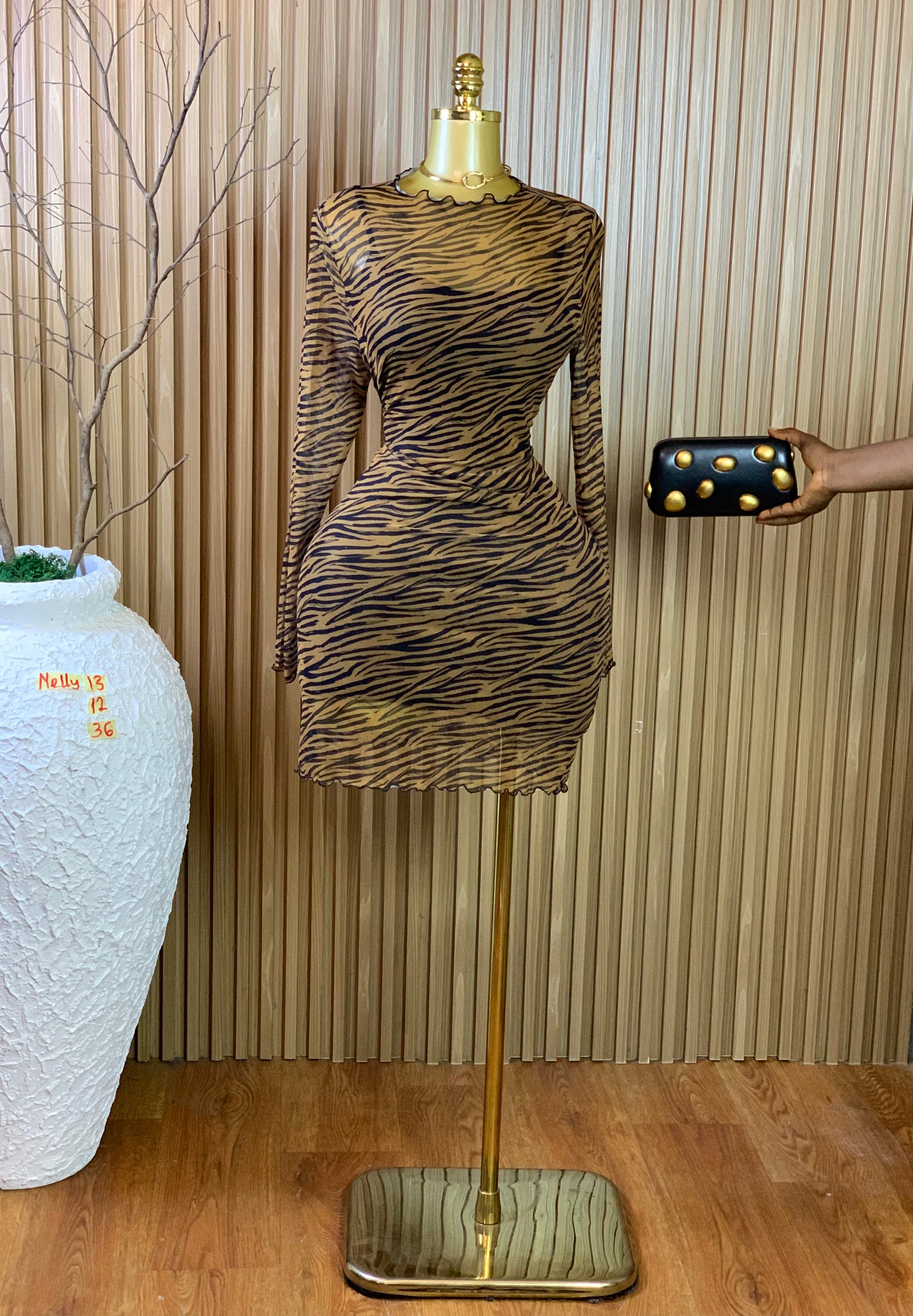 NELLY13 SIZE12 Length36 mesh dress