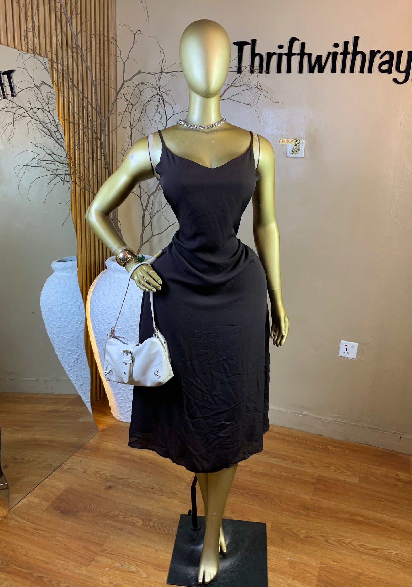 CRUNCH70 SIZE10 Length53 chiffon dress
