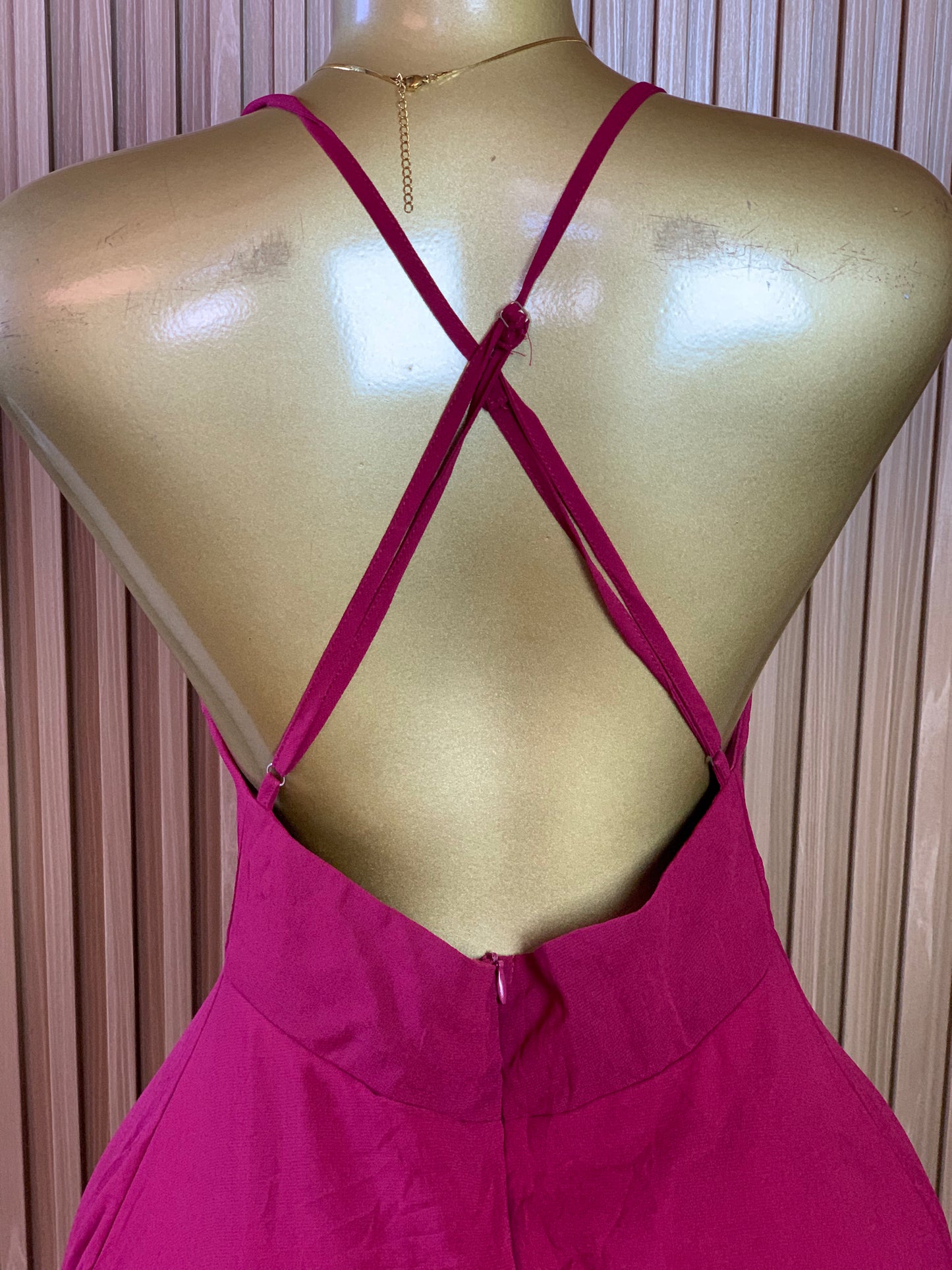 KEMI60 SIZE8 Length58 burgundy dress
