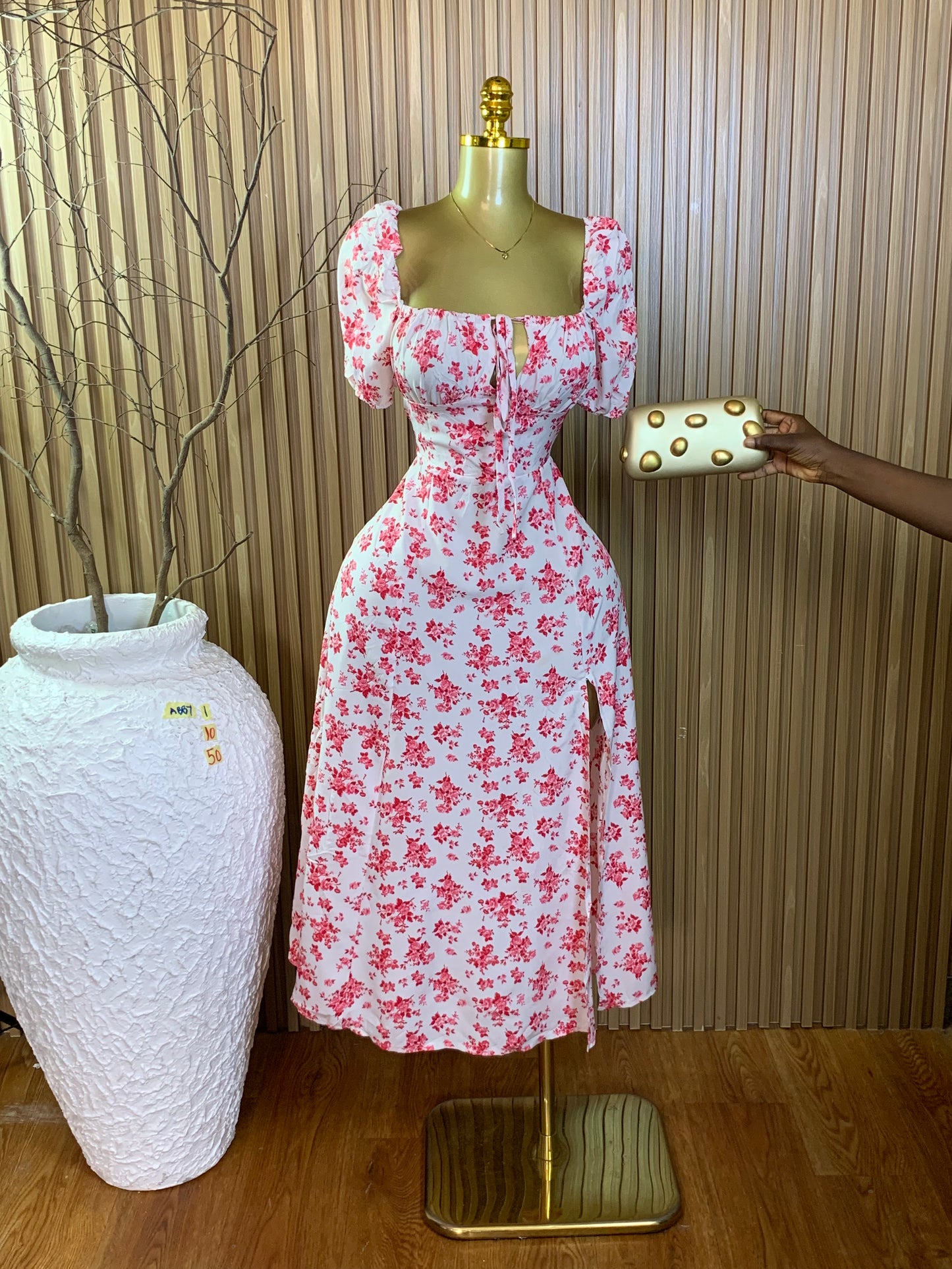 ABBY1 SIZE10 Length50 floral dress