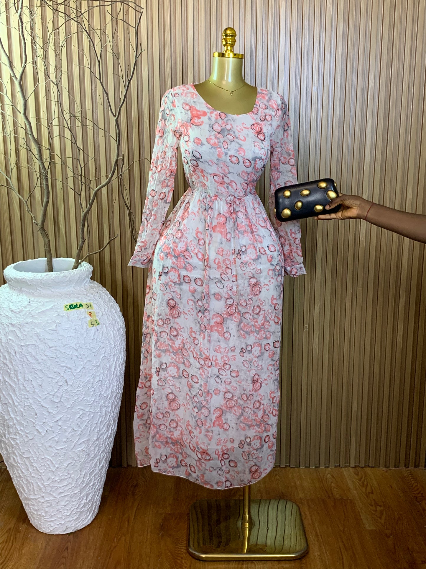 SOLA21 SIZE8 Length53 chiffon dress
