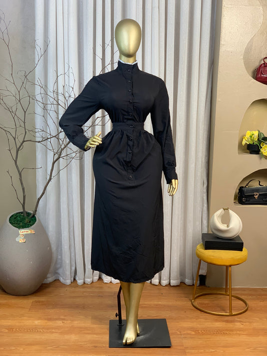 SASSY34 SIZE12 Length57 Black corporate dress