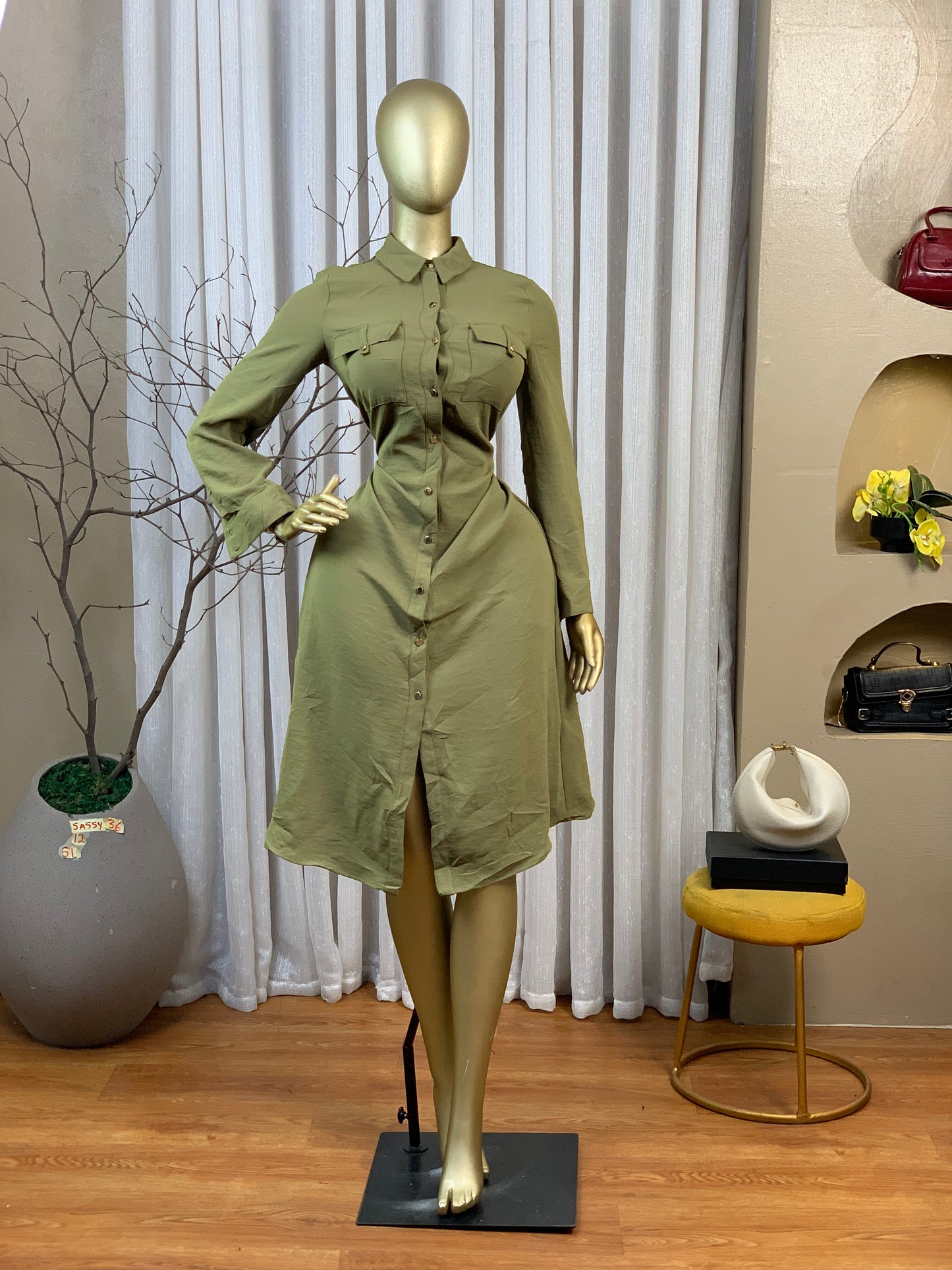 SASSY36 SIZE12 Green DRESS Length51