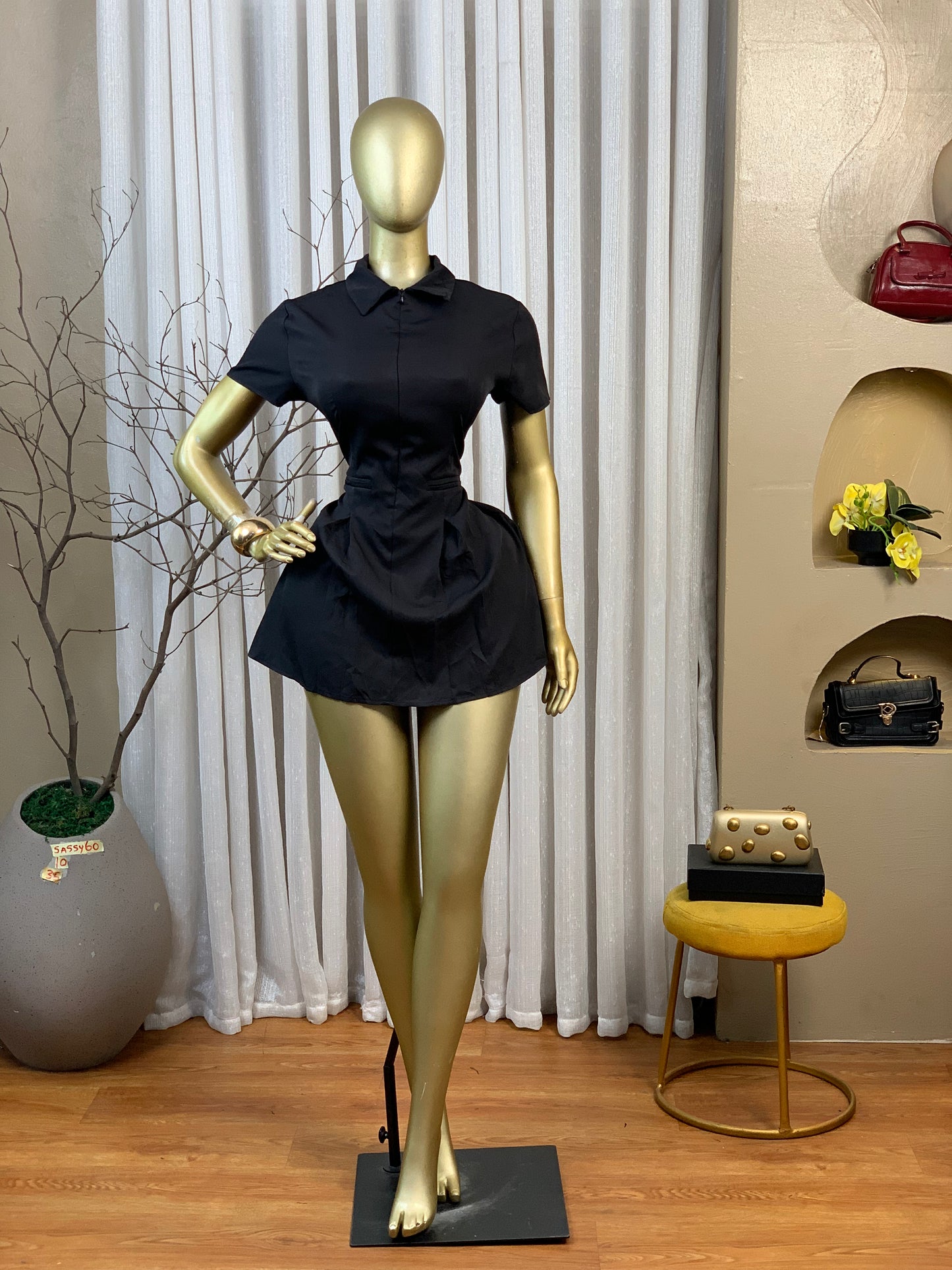 SASSY60 SIZE10 Black DRESS Length35