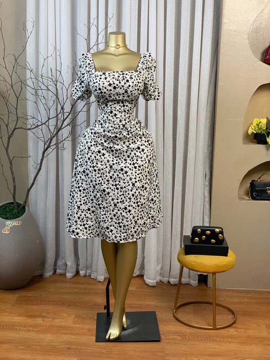 LEE17 SIZE8 Floral DRESS Length49