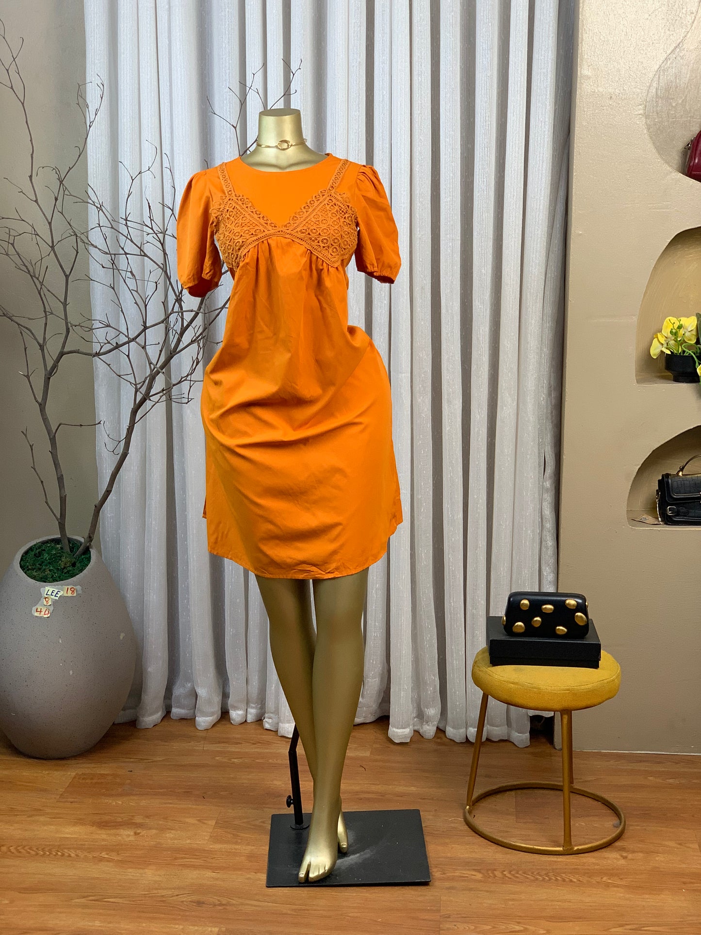 LEE18 SIZE8 Orange DRESS Length44