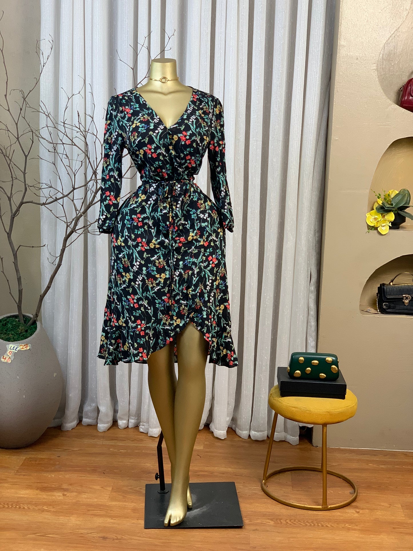 LEE27 SIZE12 Floral DRESS Length56