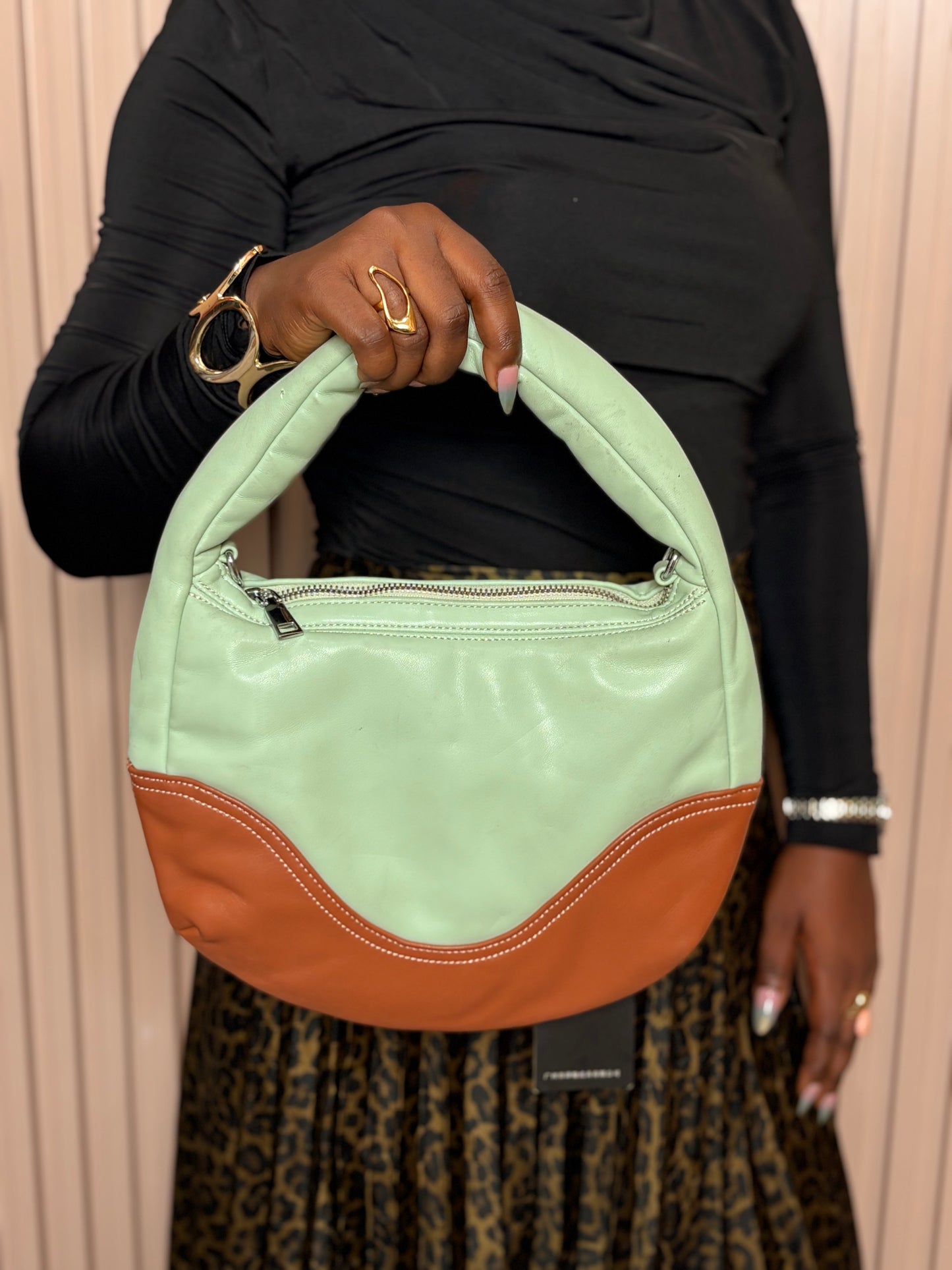 Luxe bag11(green&brown)