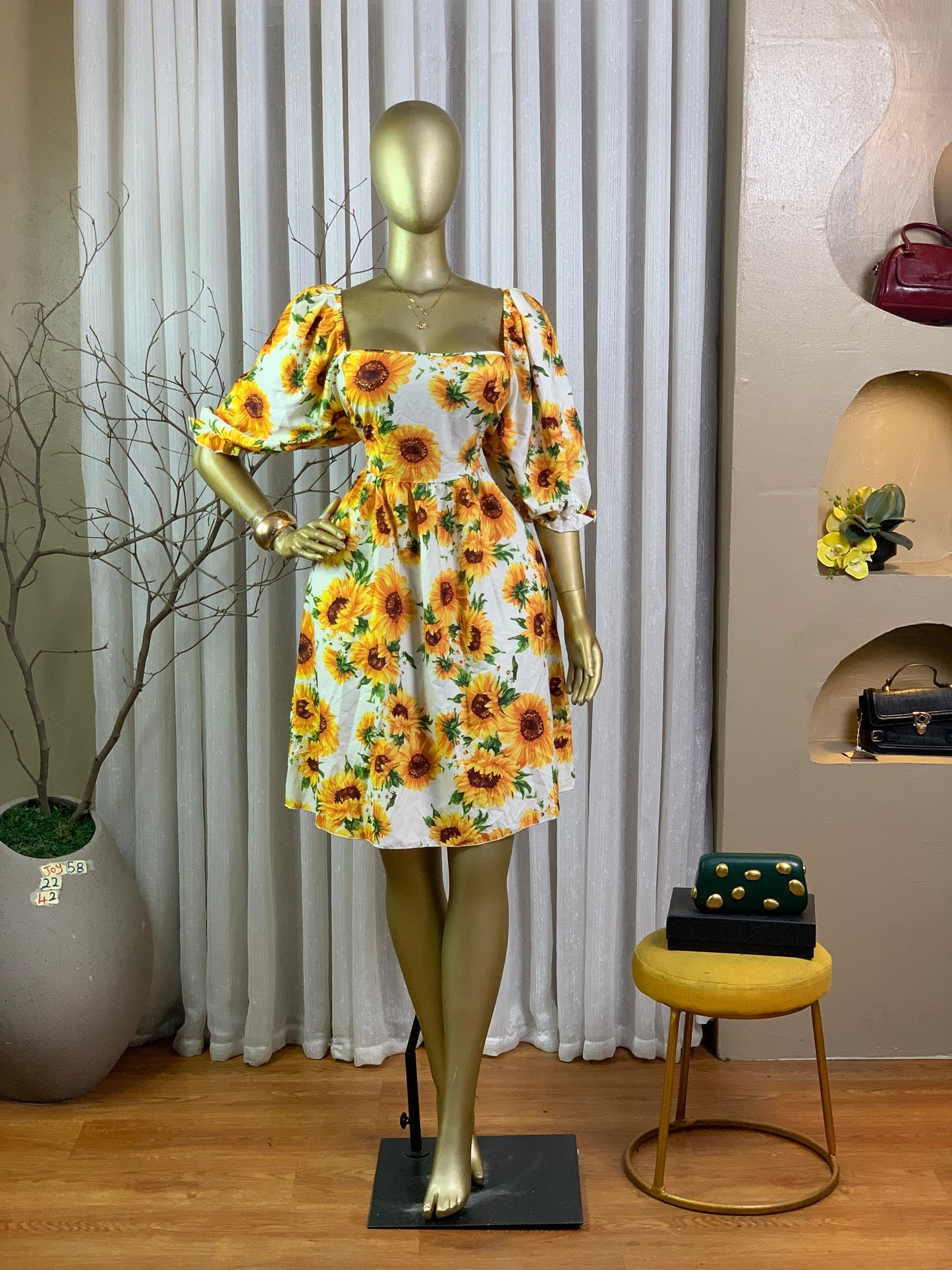 JOY58 SIZE22 Sunflower DRESS Length42