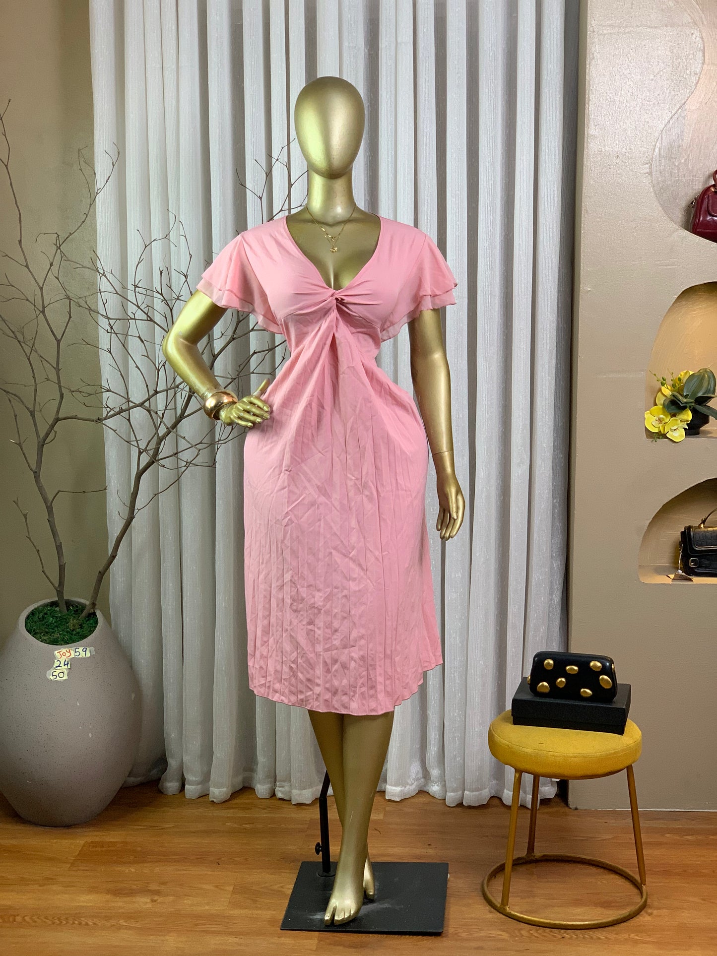 JOY59 SIZE24 Light pink DRESS Length50
