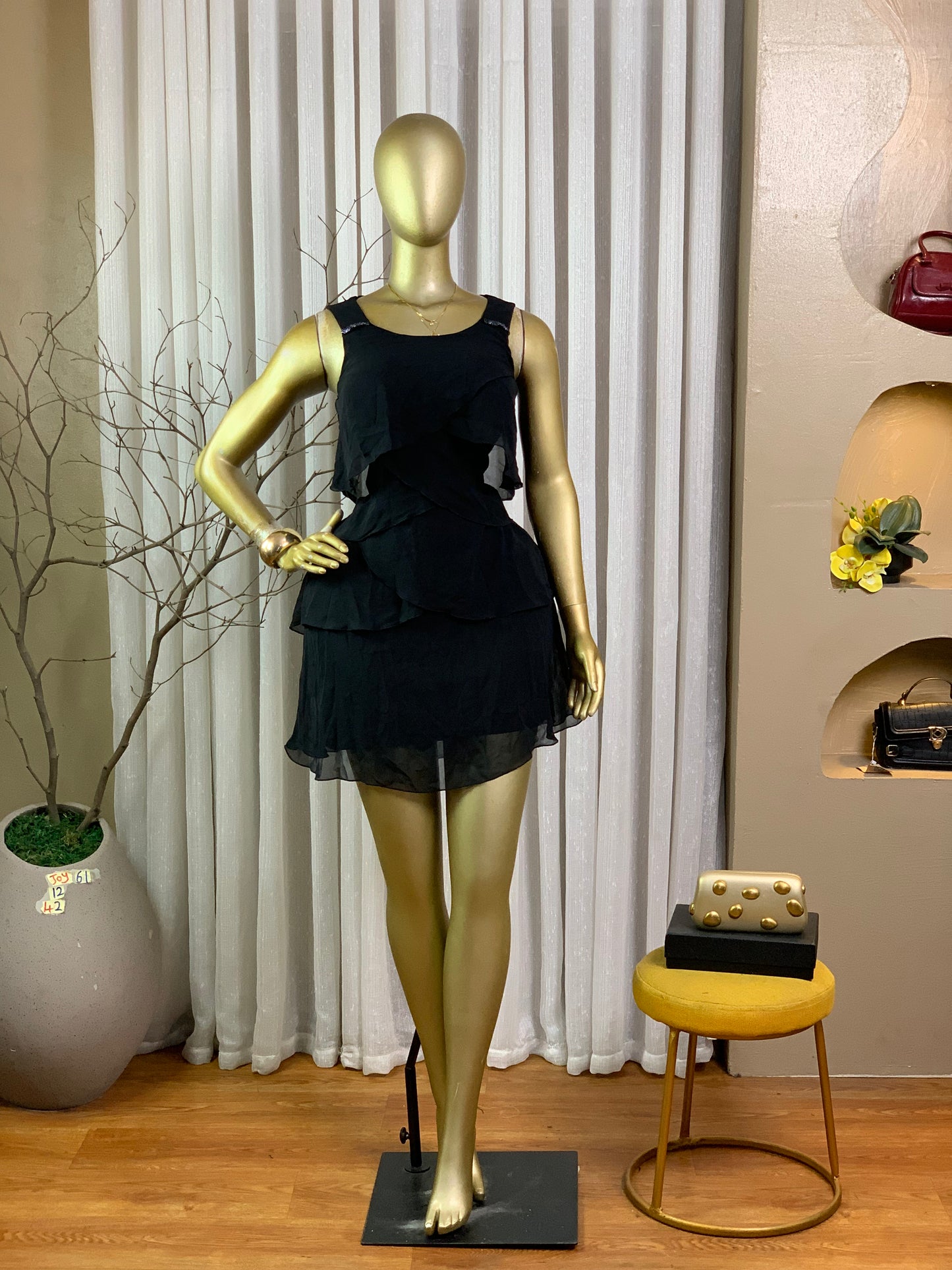 JOY61 SIZE12 Black DRESS Length42
