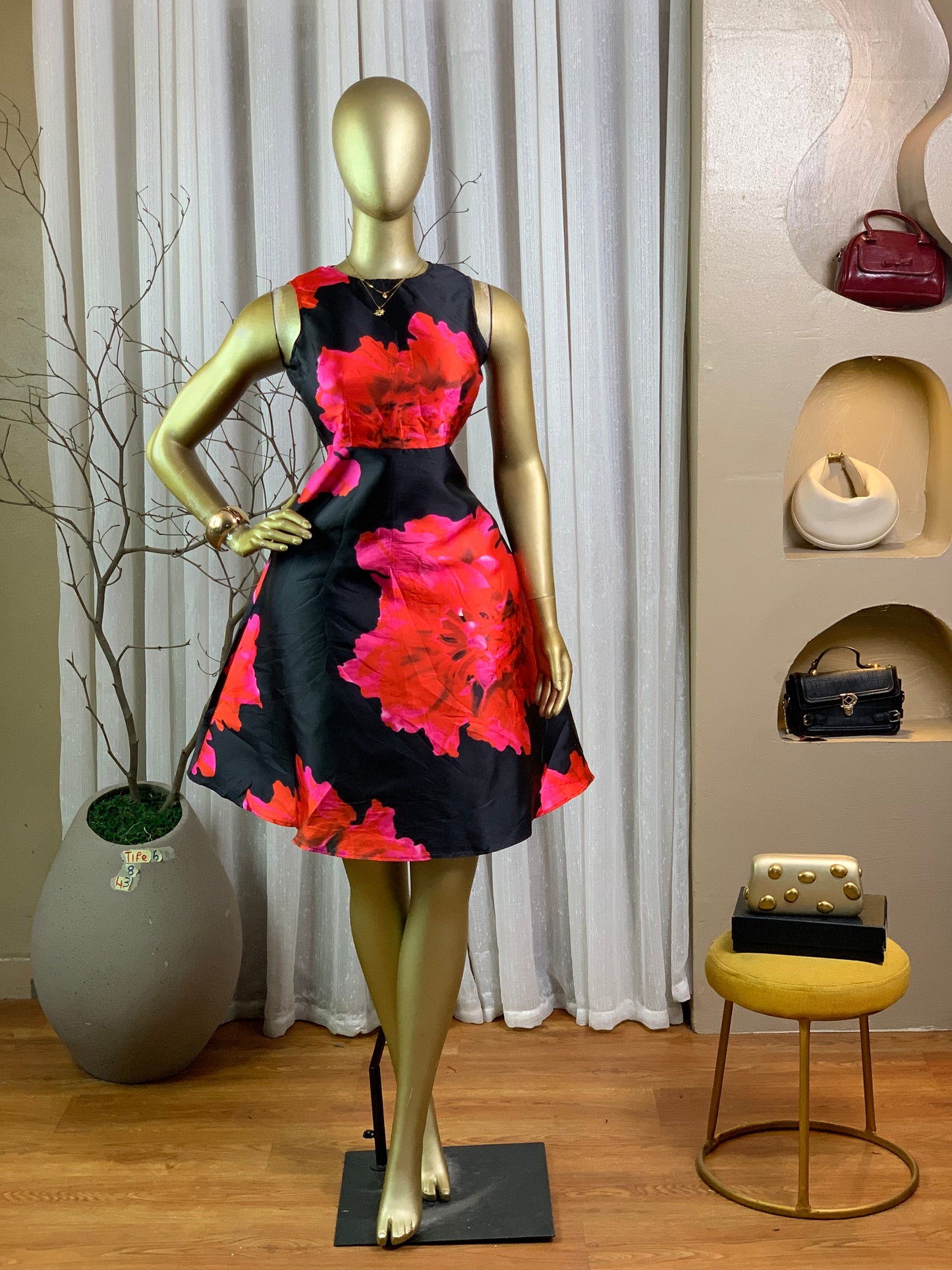 TIFE6 SIZE8 Floral DRESS Length43
