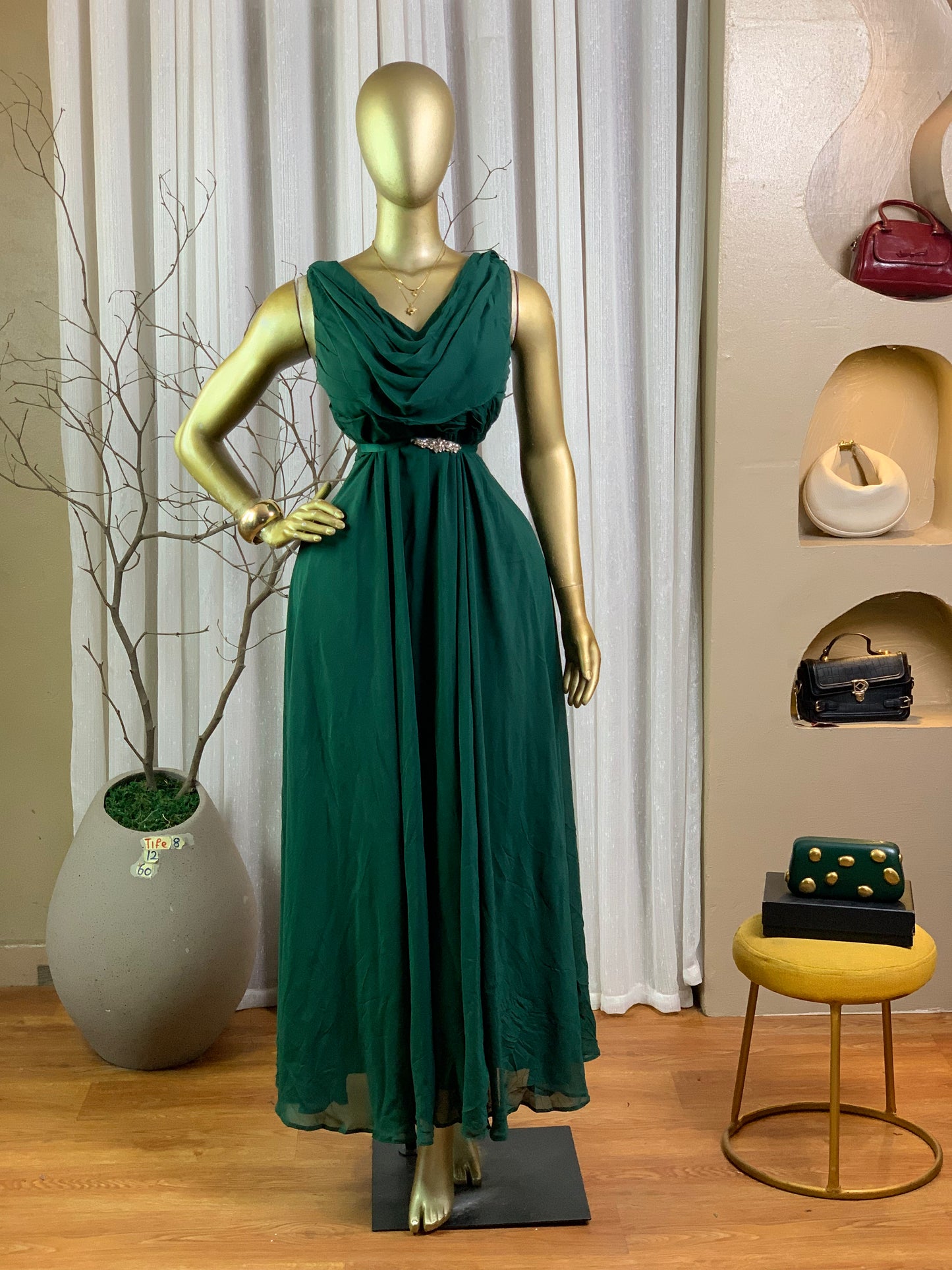 TIFE8 SIZE12 Green DRESS Length60