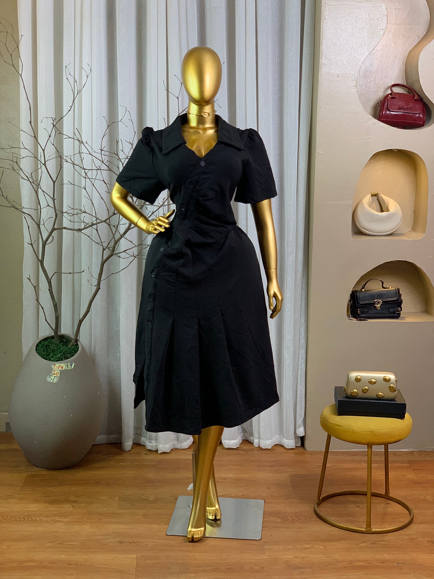 TIFE19 SIZE20 Black DRESS Length51