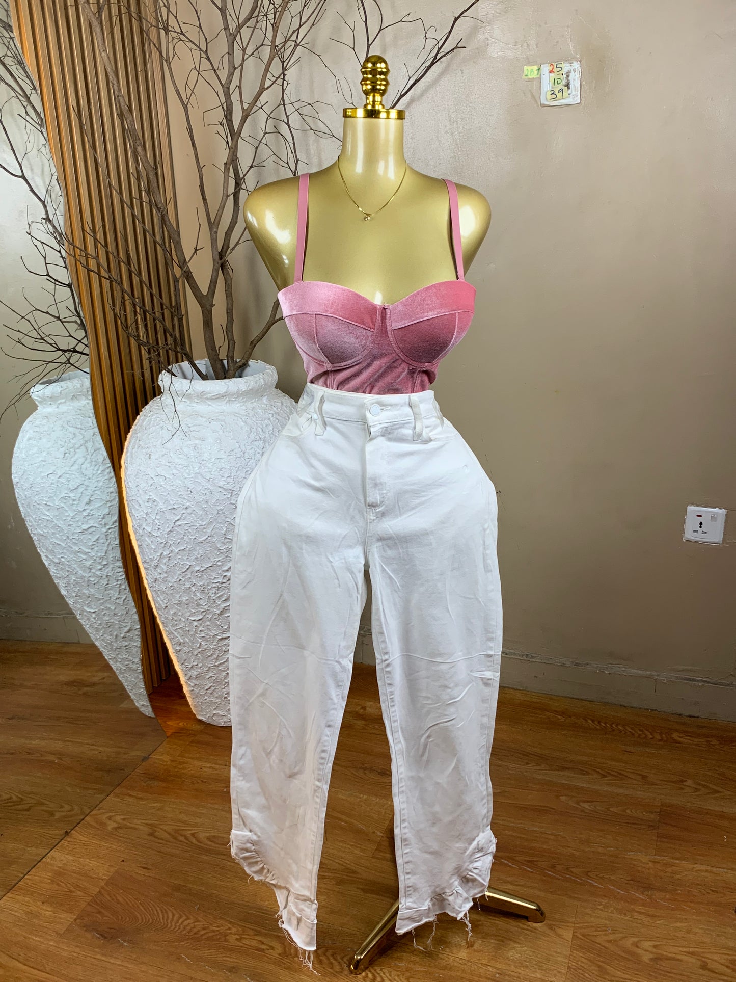 2Baggy Jean25 SIZE10 Length39(White Jean )