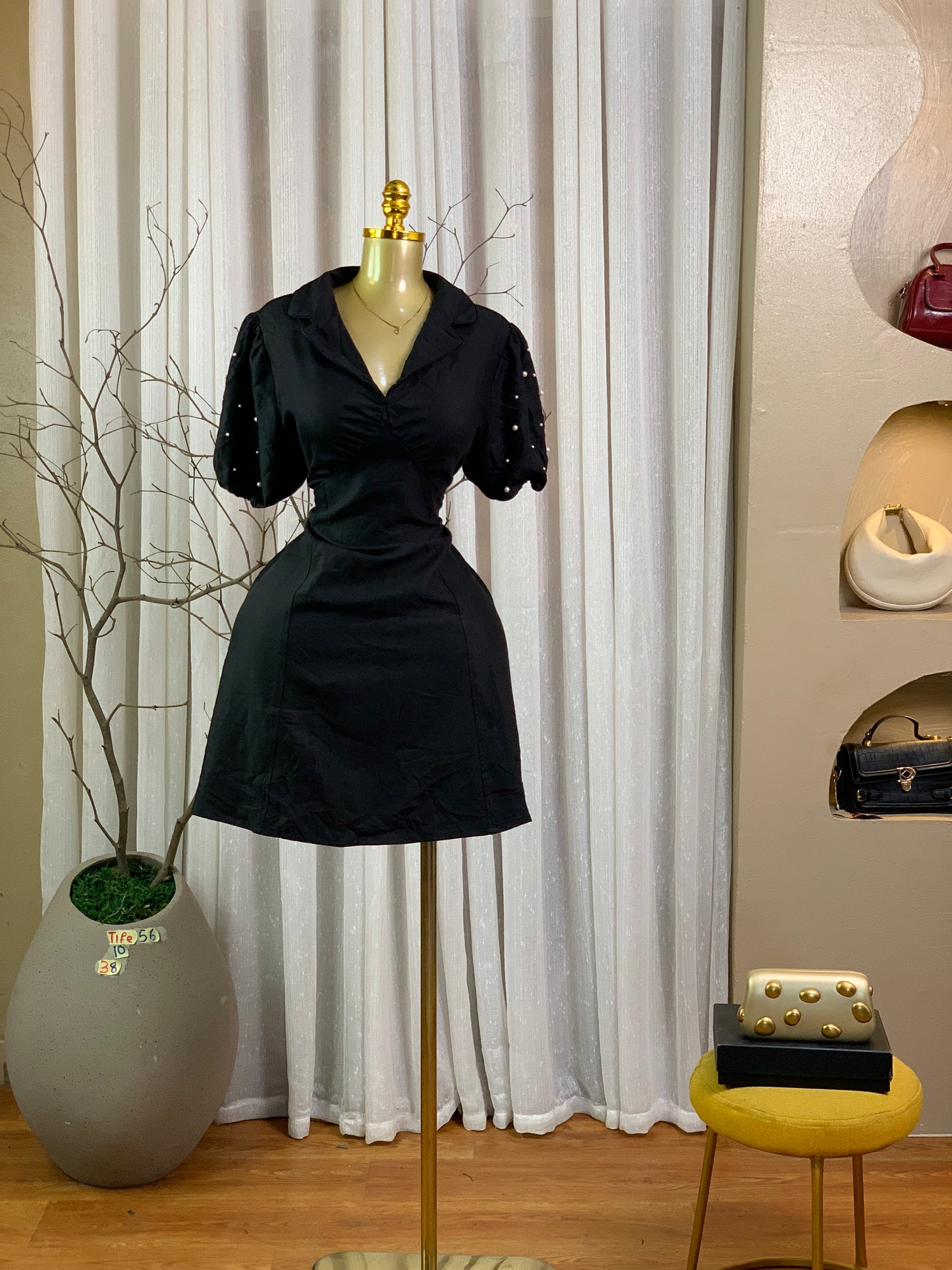 TIFE56 SIZE10 black DRESS Length38
