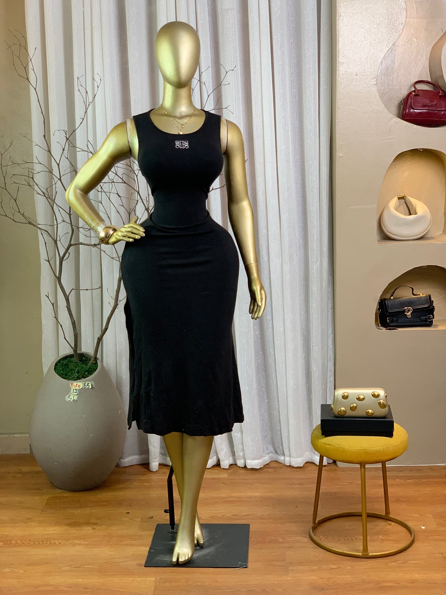TIFE65 SIZE12 Black DRESS Length51
