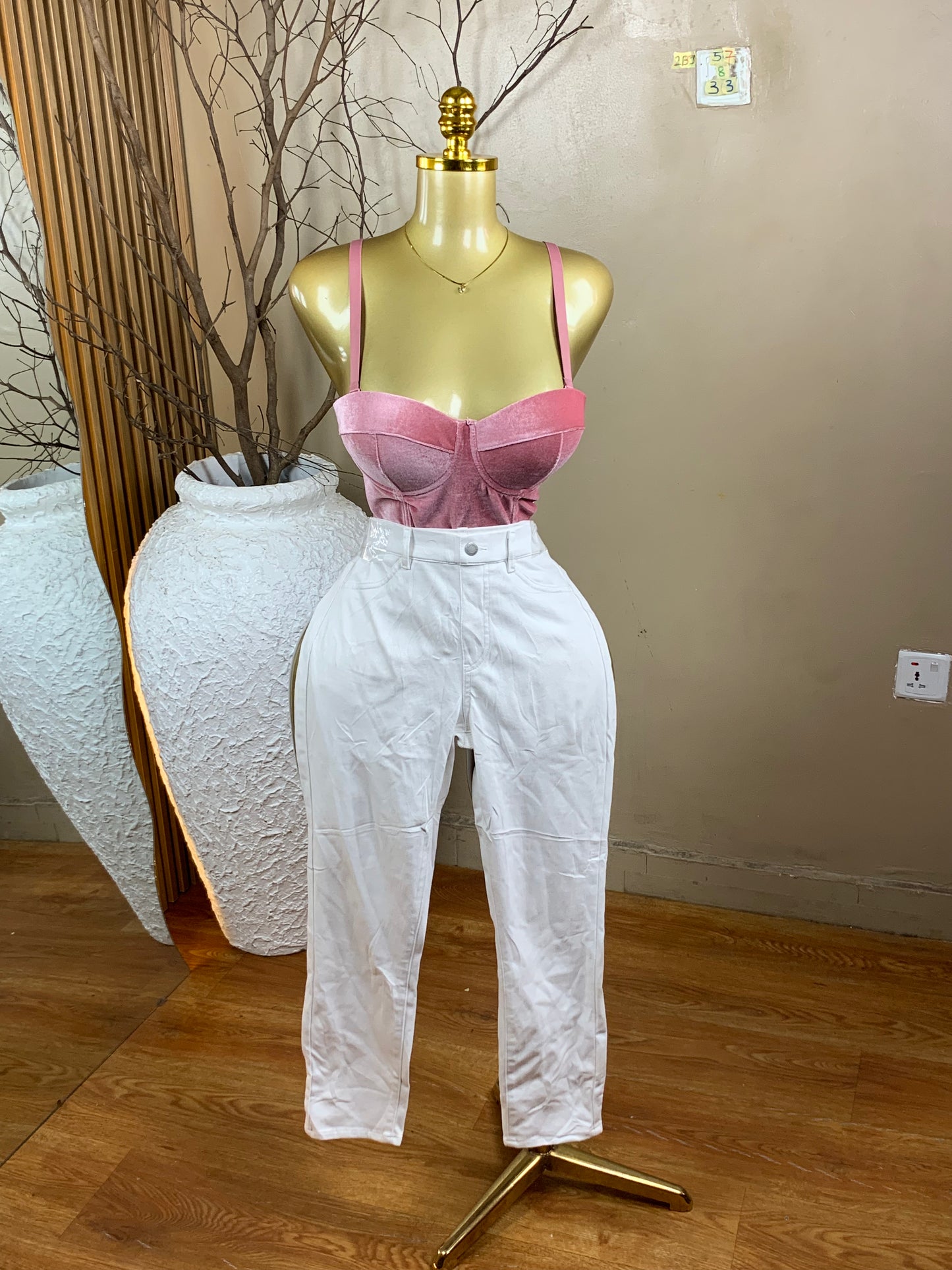 2Baggy jean57 SIZE8 Length33 (White)