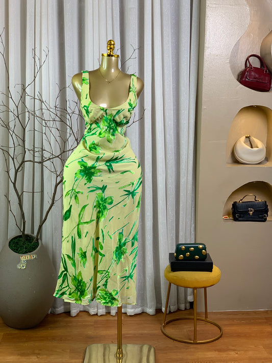 TITI36 SIZE10 Green DRESS Length54