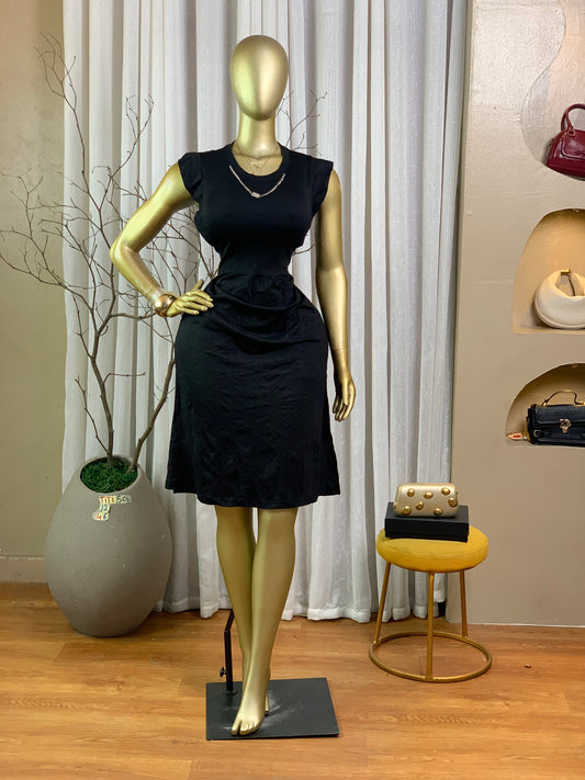 TITI50 SIZE12 Black DRESS Length46