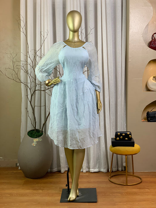 TITI64 SIZE12 Light blue DRESS Length49