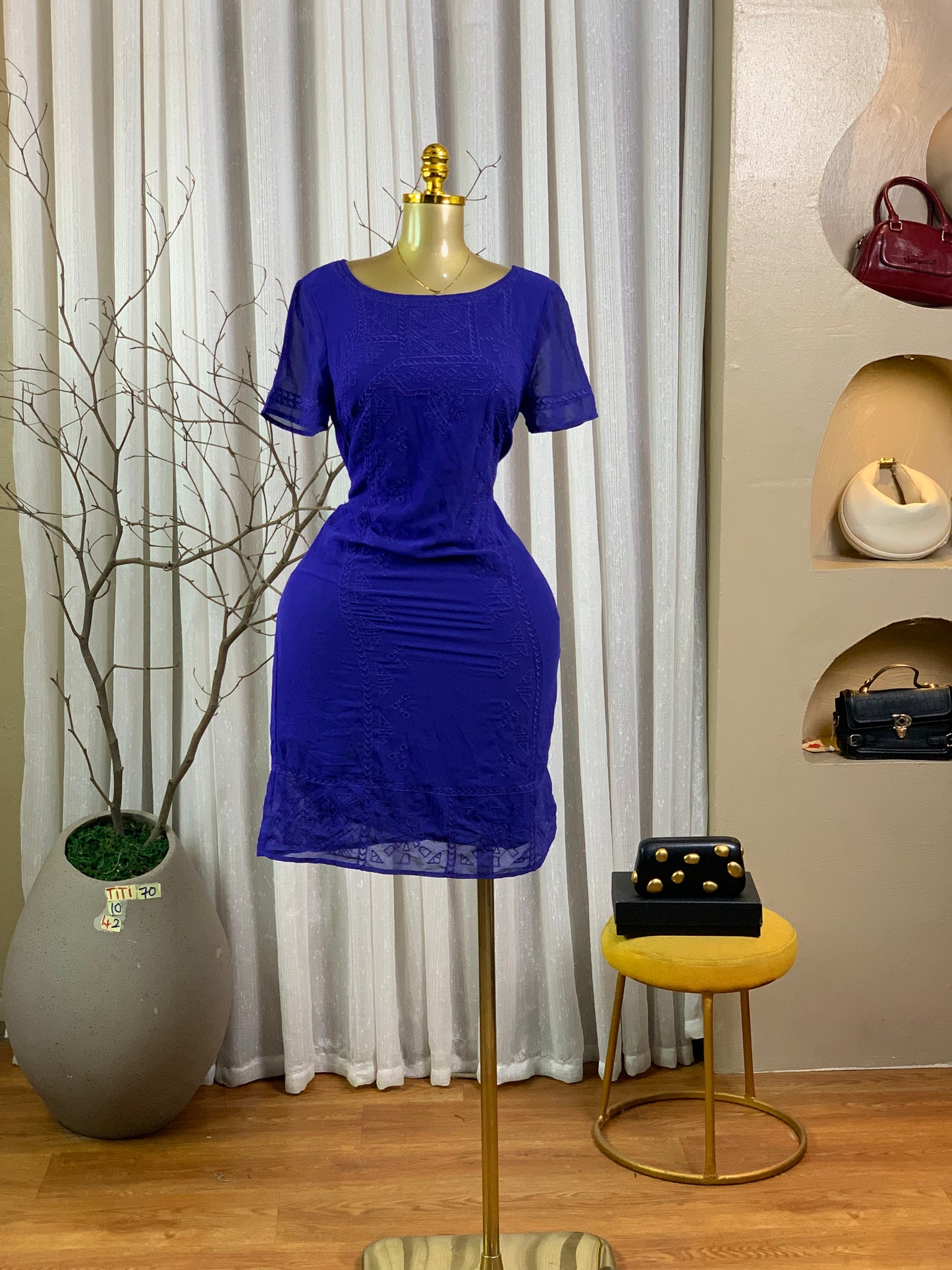 TITI70 SIZE10 Blue DRESS Length42