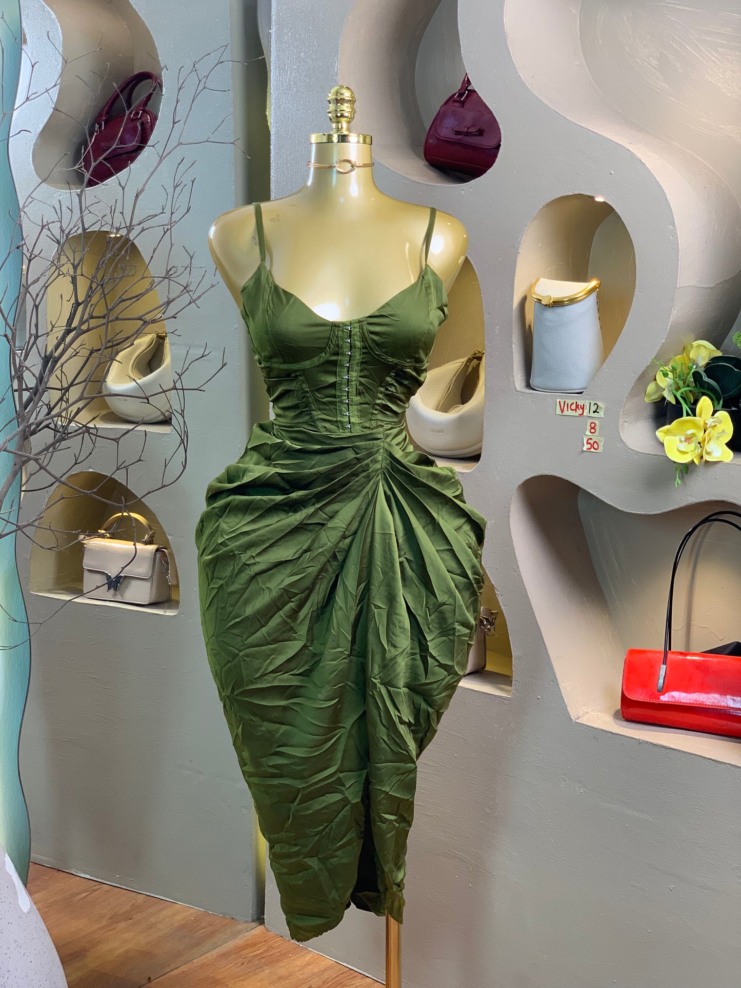 VICKY12 SIZE8 Green DRESS Length50