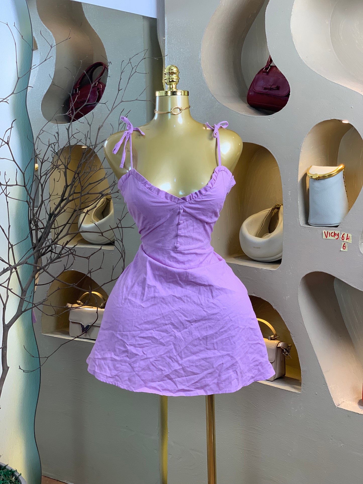 VICKY64 SIZE6 Purple DRESS