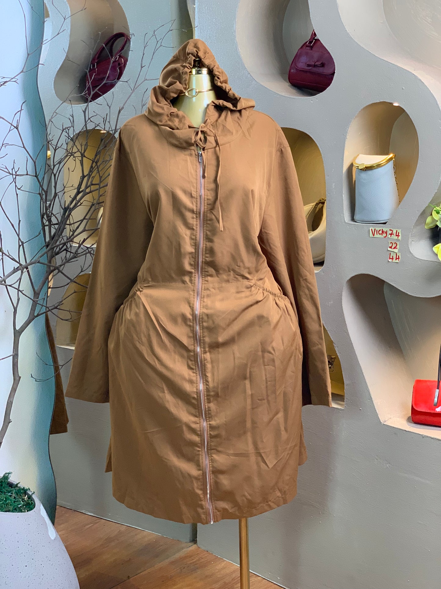 VICKY74 SIZE22 Brown DRESS Length44