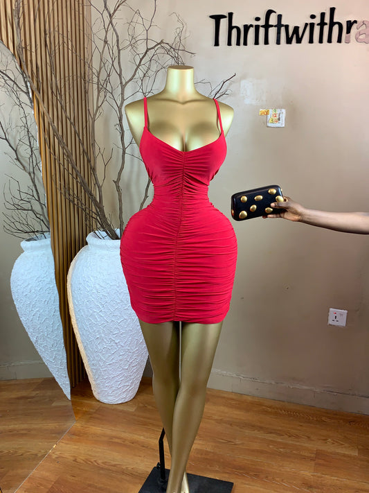TADE9 SIZE12 Length34 red party dress