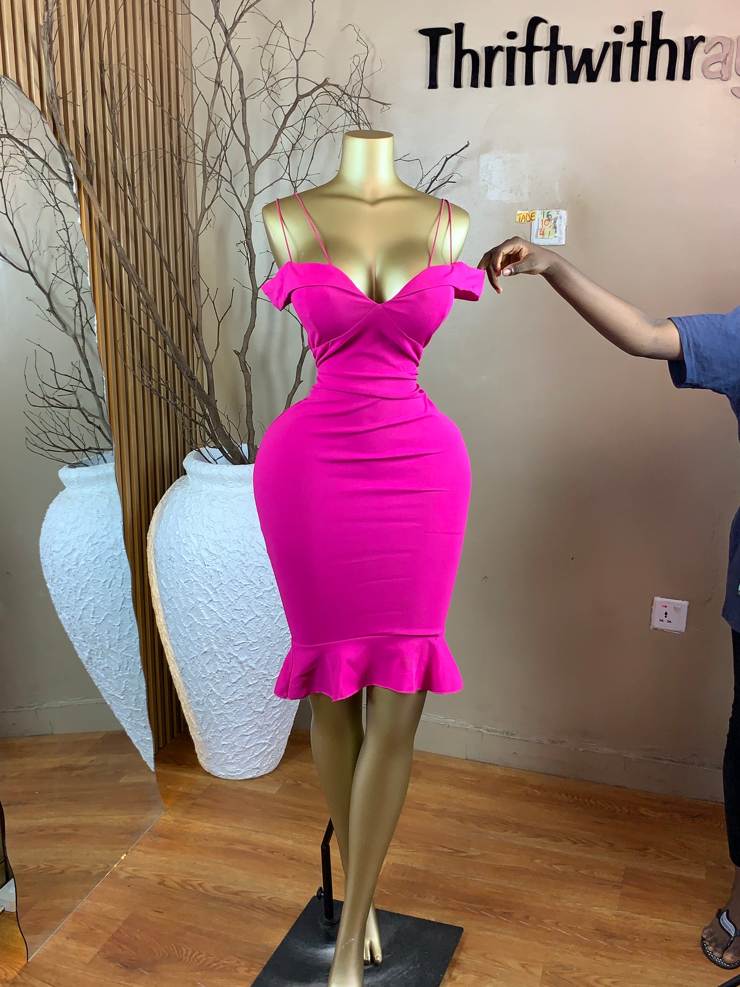TADE16 SIZE10 Length41 Pink dress