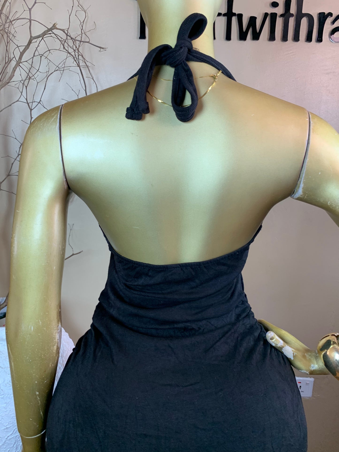 BOLU17 SIZE8 Length49 black dress
