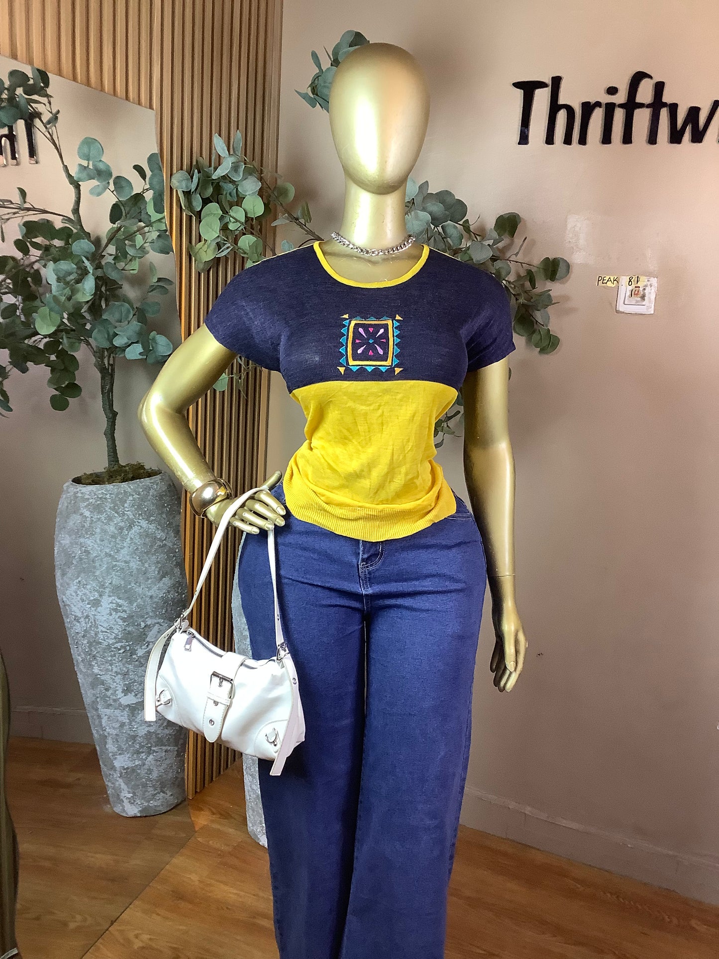 PEAK81 YELLOW&BLUE TOP SIZE14