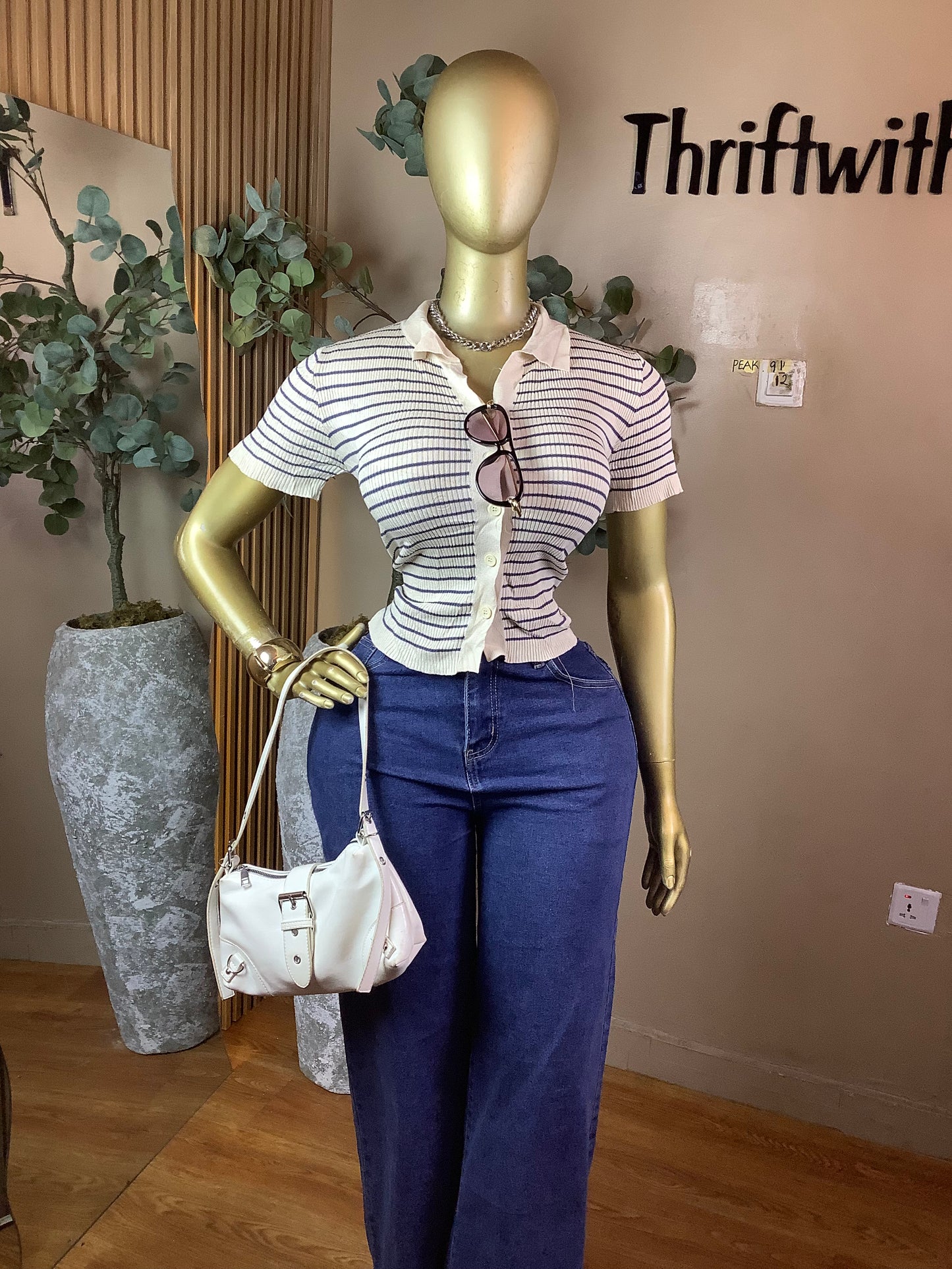 PEAK91 CREAM&BLUE TOP SIZE12