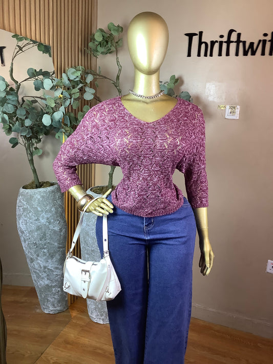 PEAK104 FREE KNIT TOP SIZE12