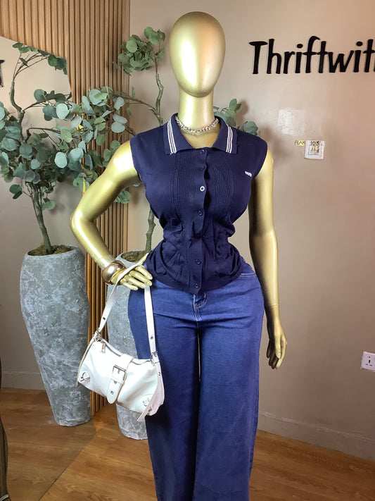 PEAK105 NAVY BLUE TOP SIZE16