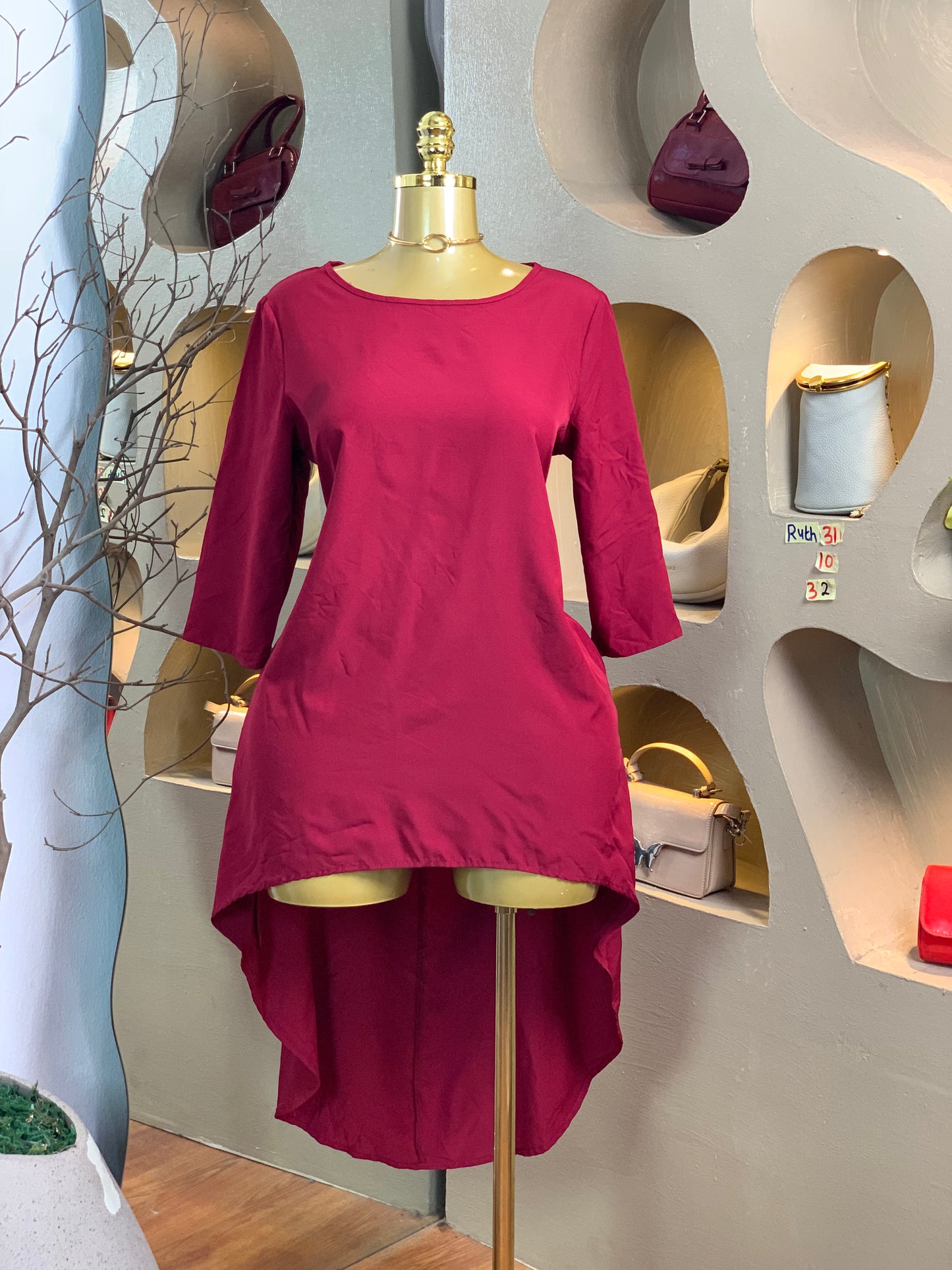 RUTH31 SIZE10 Wine DRESS Length32