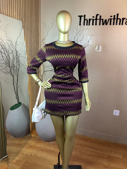 DAVE12 MULTI COLOR CORPORATE DRESS SIZE14 Length38