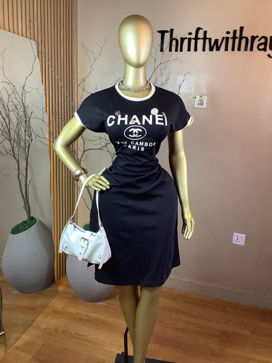 DAVE19 BLACK DRESS SIZE14 Length44
