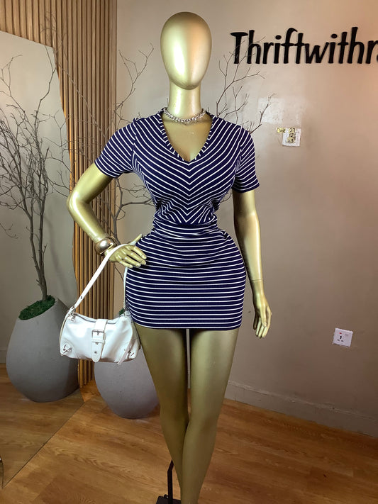 DAVE27 BLUE&WHITE DRESS SIZE12 Length33