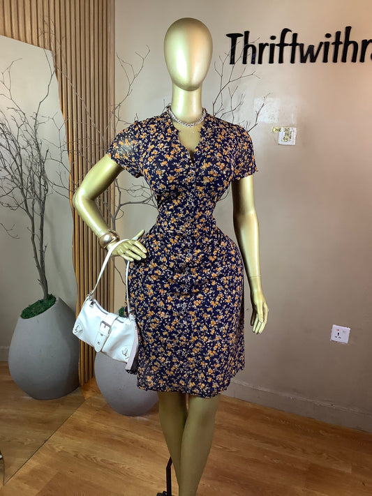 DAVE30 FLORAL DRESS SIZE14 Length43