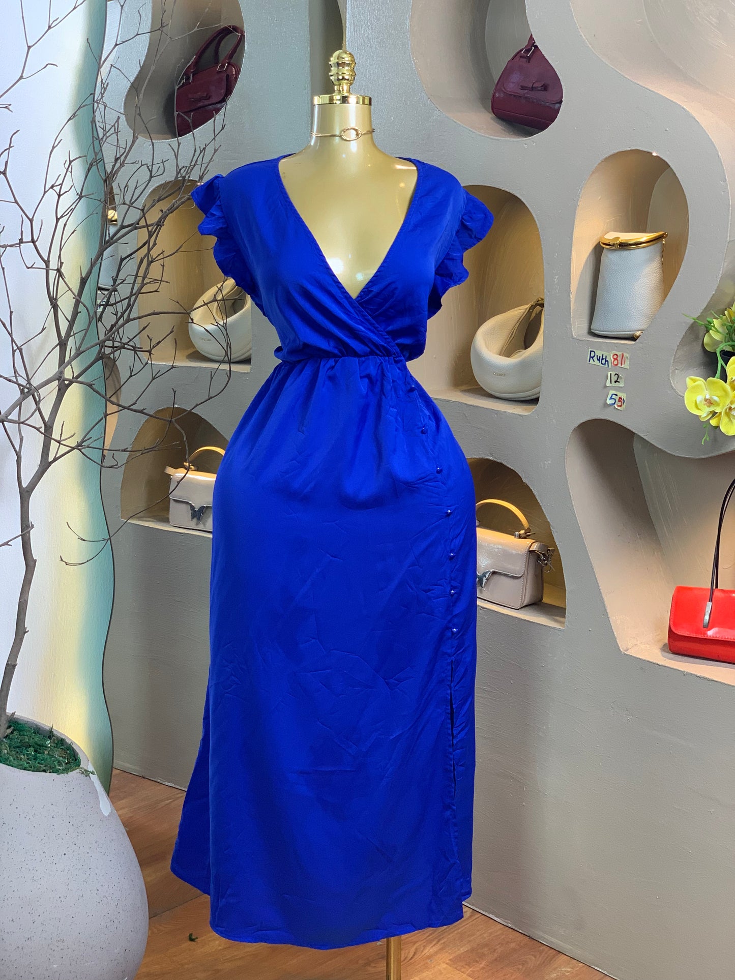 RUTH81 SIZE12 Blue DRESS Length55