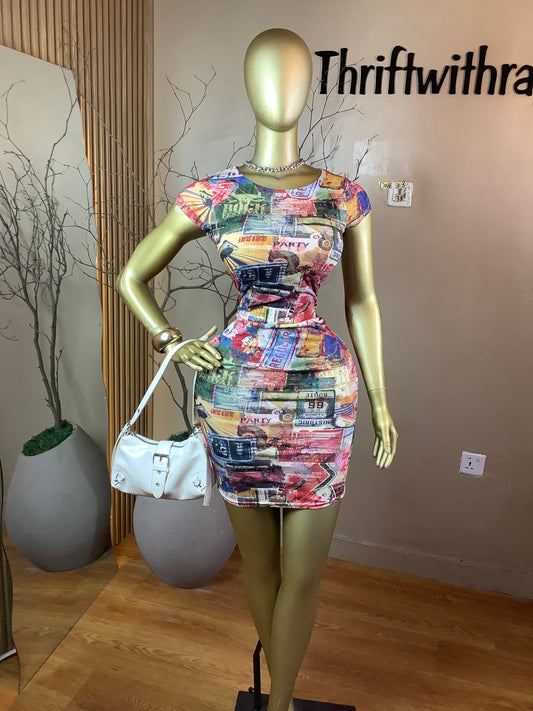 DAVE33 MULTI COLOR DRESS SIZE8