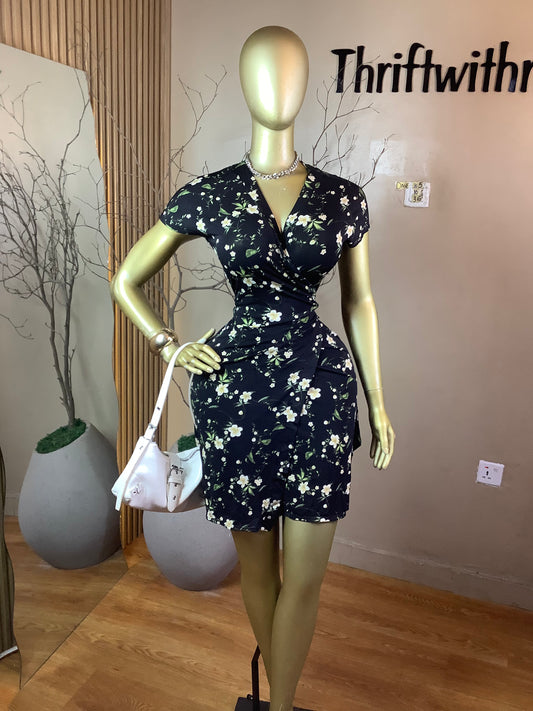 DAVE35 FLORAL WRAP DRESS SIZE10 Length36