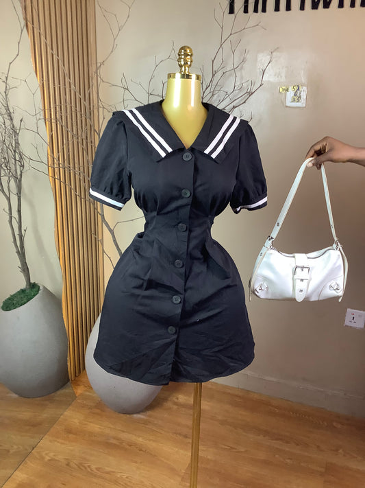 DAVE52 WHITE&BLACK CORPORATE DRESS SIZE6 Length33