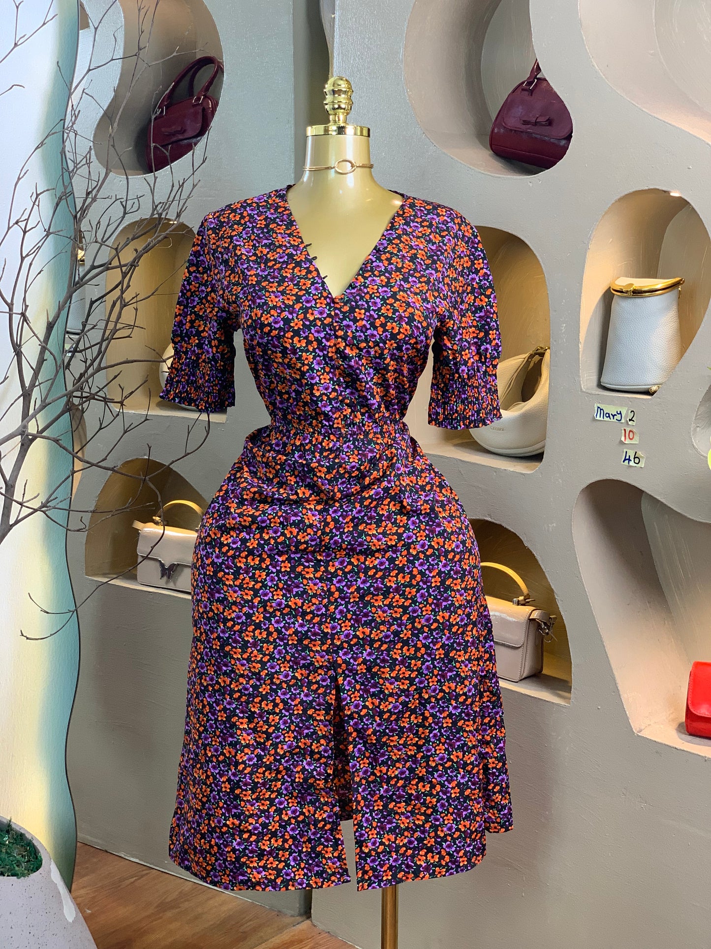 MARY2 SIZE10 Floral DRESS Length46