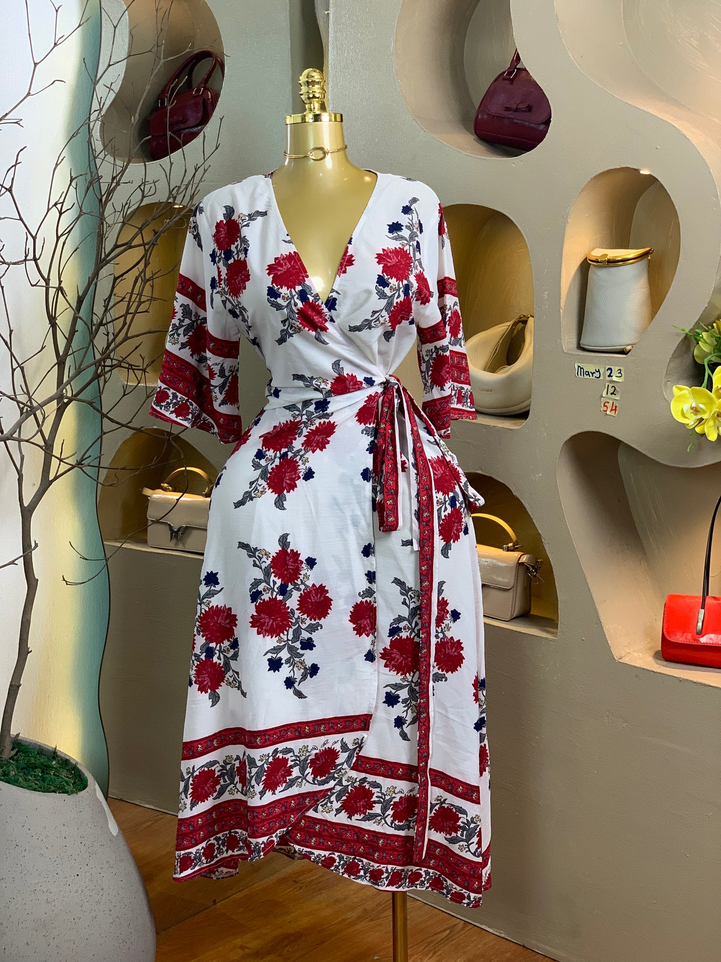 MARY22 SIZE12 wrap DRESS Length54